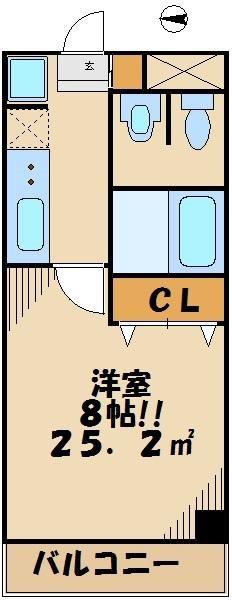 ユーズアーク明大前(1K/3階)の間取り写真