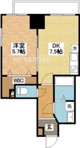 ケイズ・ヴィラ(1DK/4階)の間取り写真