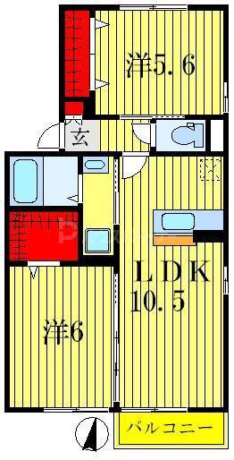 パストラルA(2LDK/2階)の間取り写真