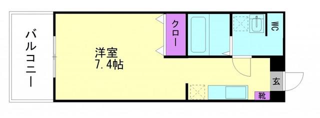 ライフステージ二日市壱番館(ワンルーム/3階)の間取り写真
