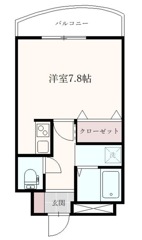 ベルトピア新潟(ワンルーム/5階)の間取り写真