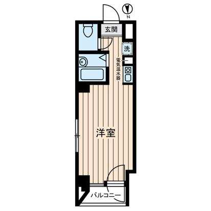 宮崎ビル(ワンルーム/2階)の間取り写真