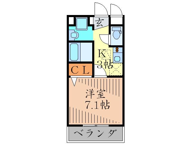 ラ・グラシア(1K/2階)の間取り写真