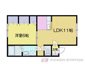 アイビーコート(1LDK/1階)の間取り写真