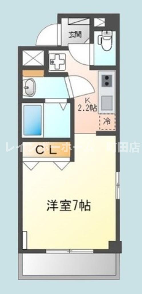 ビブレ東林間(1K/4階)の間取り写真