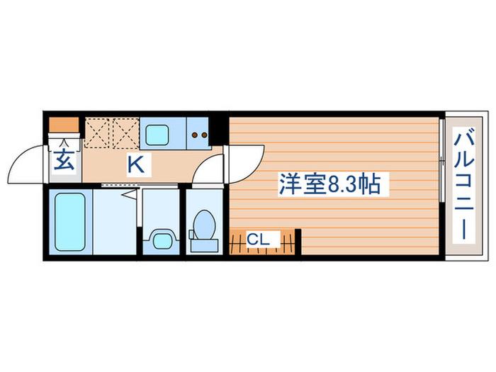 ポミエ・KOKO中倉(1K/2階)の間取り写真
