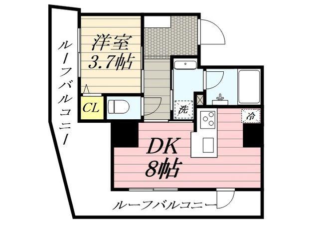 CLASSEUM飯田橋(1DK/6階)の間取り写真