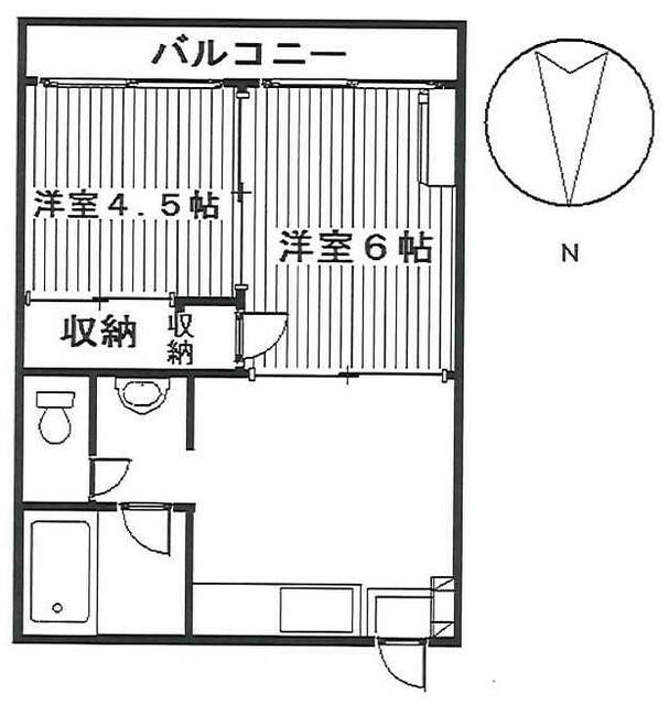 第2ひいらぎマンション(2DK/3階)の間取り写真