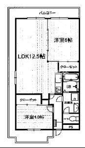 サンフィルトン(2LDK/5階)の間取り写真