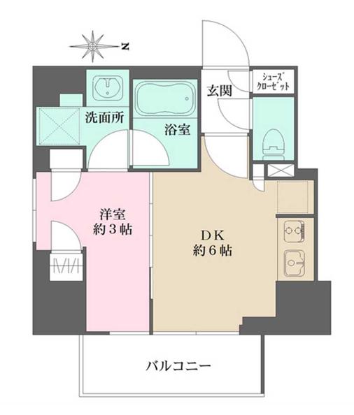プライムアーバン西日暮里フロント(1DK/4階)の間取り写真