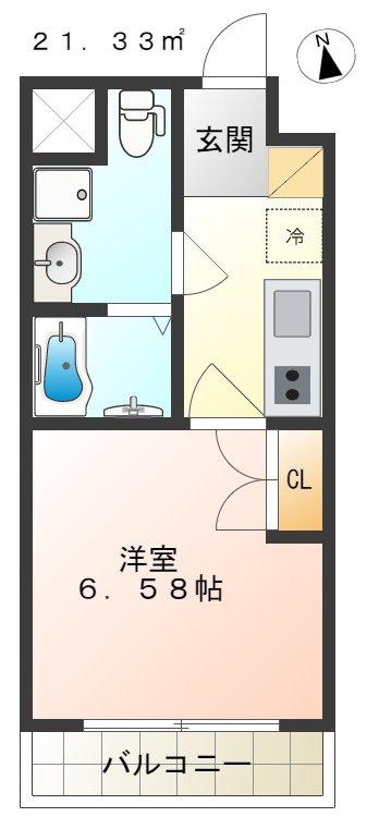 REGINA FUCHU MUSASHIDAI(1K/3階)の間取り写真