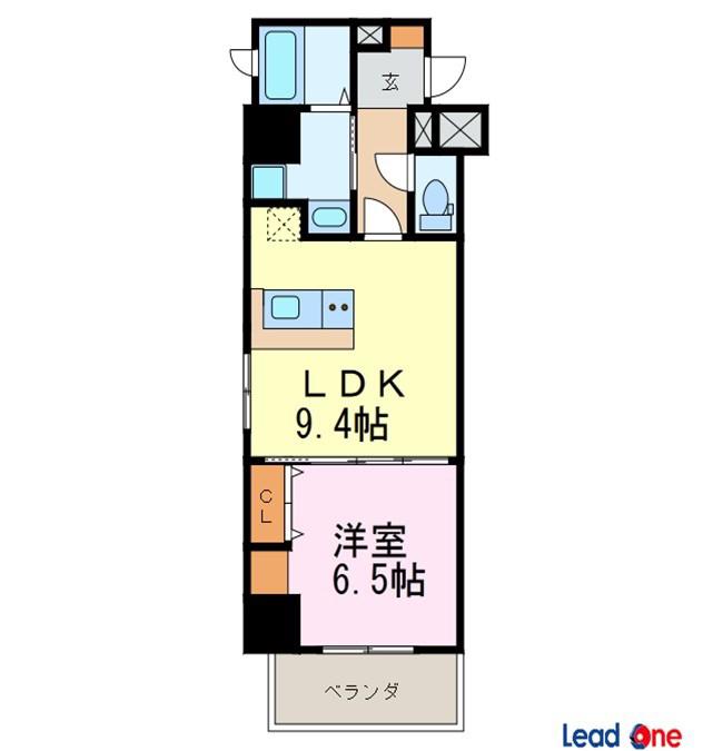 プレミアムコートりんくう(1LDK/4階)の間取り写真