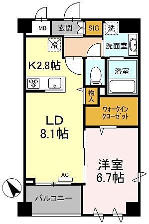 タンドュクスプレミアム(1LDK/4階)の間取り写真