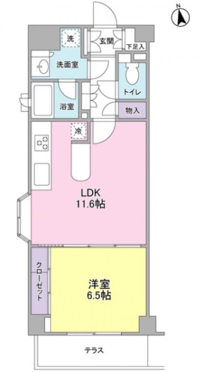 エムクロス(1LDK/2階)の間取り写真
