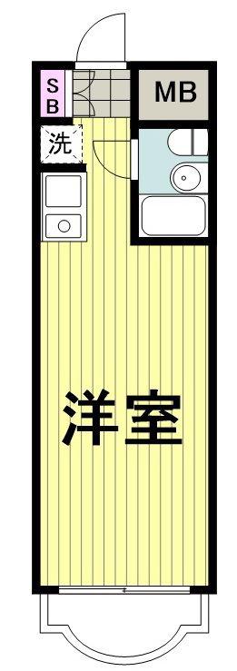 ハイネスベルグレイス川崎(ワンルーム/5階)の間取り写真