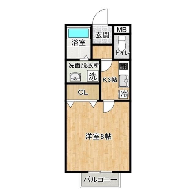 BRIO・I(1K/1階)の間取り写真