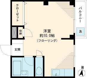 保田ビル(ワンルーム/2階)の間取り写真