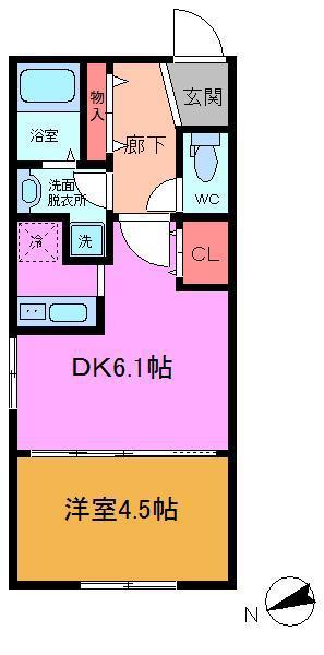 ベリエ市川真間(1DK/3階)の間取り写真