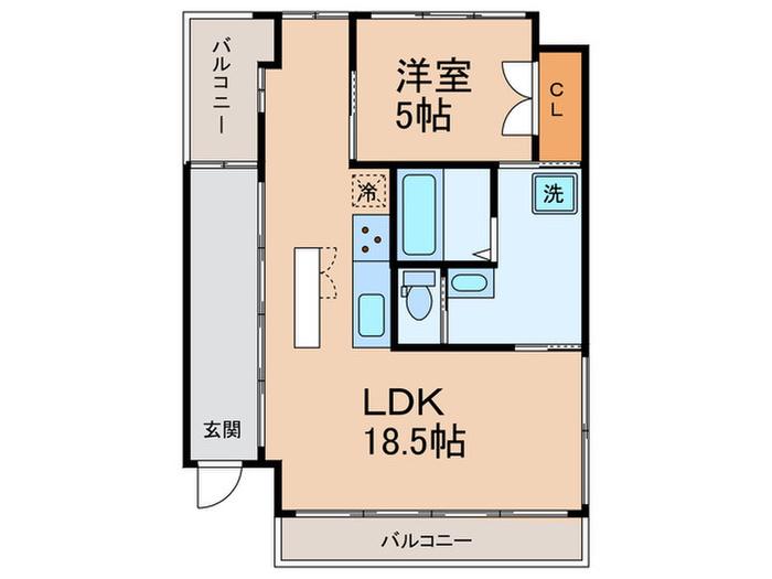 シャリマー西大路(1LDK/8階)の間取り写真