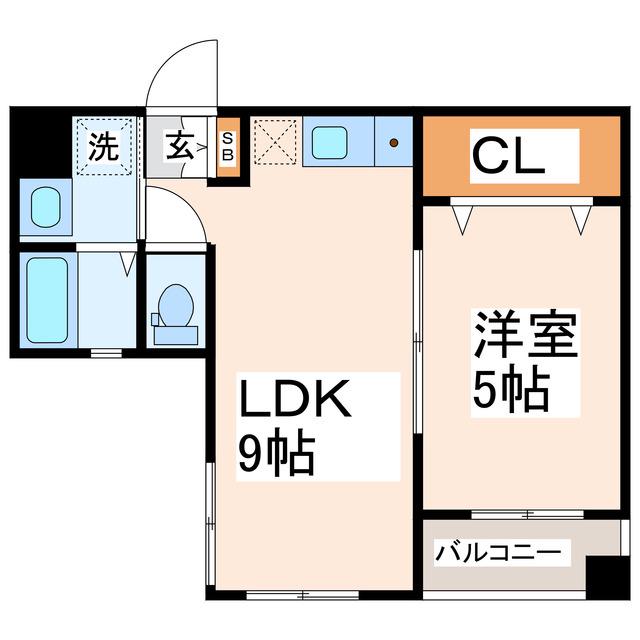 シエスタ坪井(1LDK/2階)の間取り写真