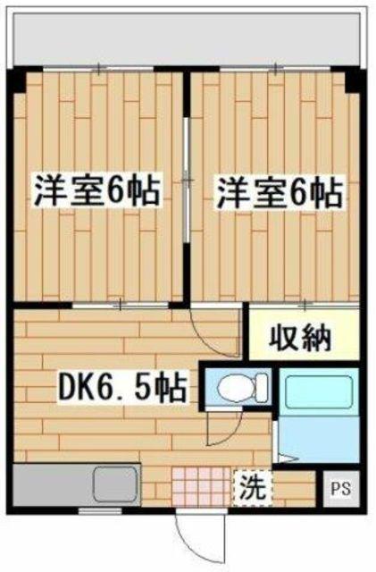 ニューストンハイム(2DK/2階)の間取り写真