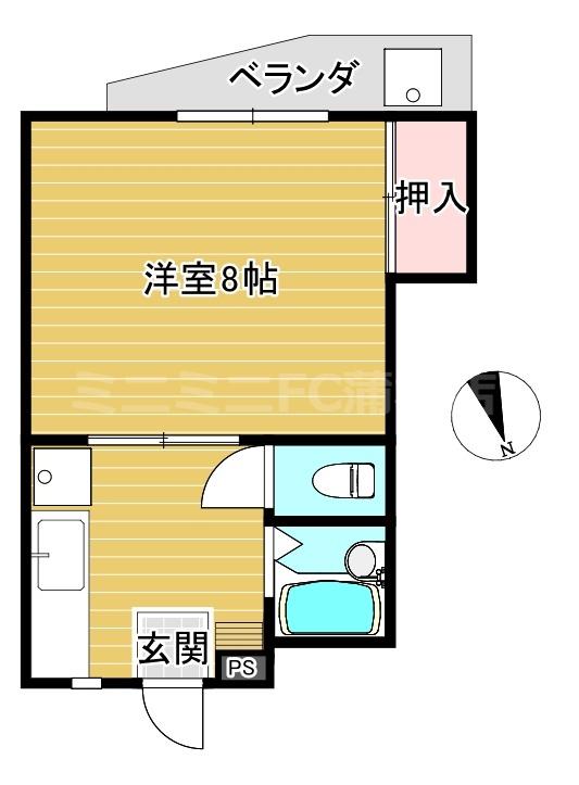 メゾン菱池(1K/1階)の間取り写真
