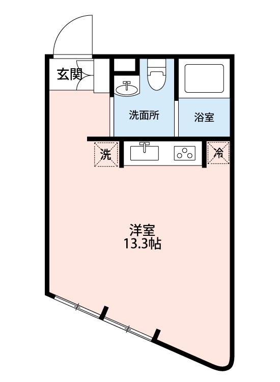 COZY岡崎柱町(ワンルーム/3階)の間取り写真