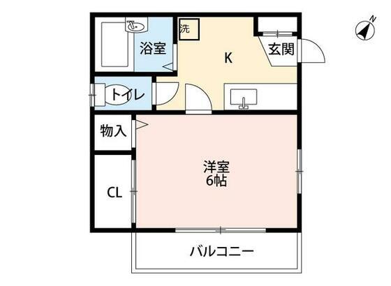 コーポレイナ(1K/2階)の間取り写真