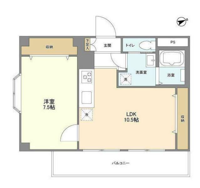 メゾンピオニー大師前(1LDK/4階)の間取り写真