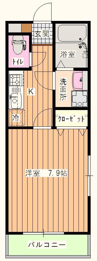 桜グレイス(1K/1階)の間取り写真