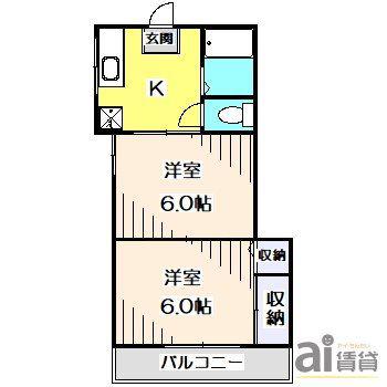 OHANA HOUSE I(2K/2階)の間取り写真