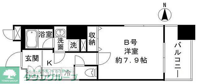 FORTUNATE PLACE(1K/7階)の間取り写真