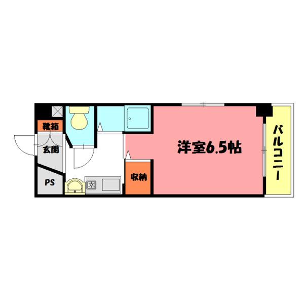 YKハイツ中崎2(1K/2階)の間取り写真
