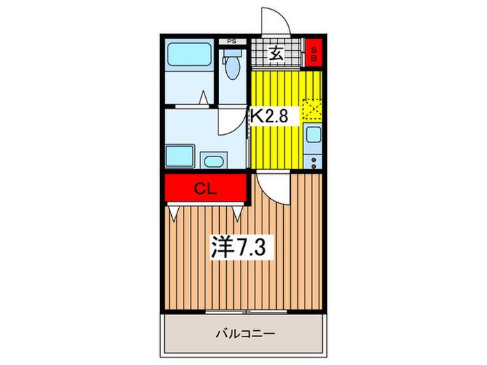 N.プライム浦和(1K/1階)の間取り写真
