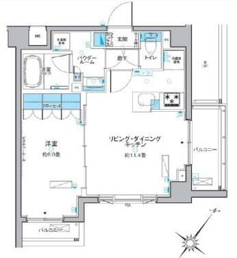 ルフォンプログレ中野富士見町(1LDK/2階)の間取り写真