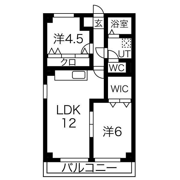 西脇ビル(2LDK/7階)の間取り写真