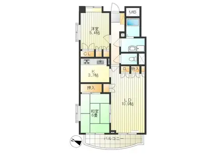 マノワール(2LDK/1階)の間取り写真