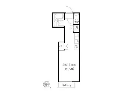 ユーハート横浜霞ヶ丘(ワンルーム/2階)の間取り写真