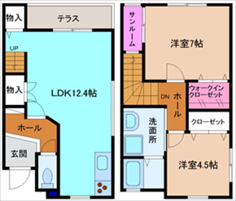 モワ・リジェール(2LDK/1階)の間取り写真