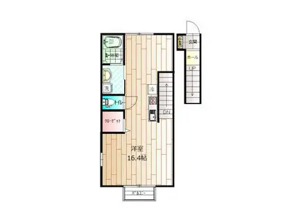 SAKURA(ワンルーム/2階)の間取り写真