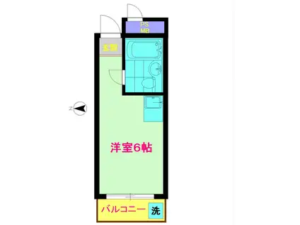 トップルーム代々木公園(ワンルーム/1階)の間取り写真