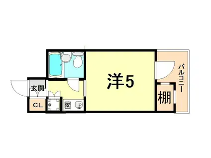 シティコア夙川(ワンルーム/1階)の間取り写真