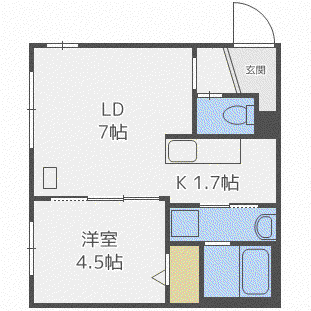 アウル (1LDK/3階)の間取り写真