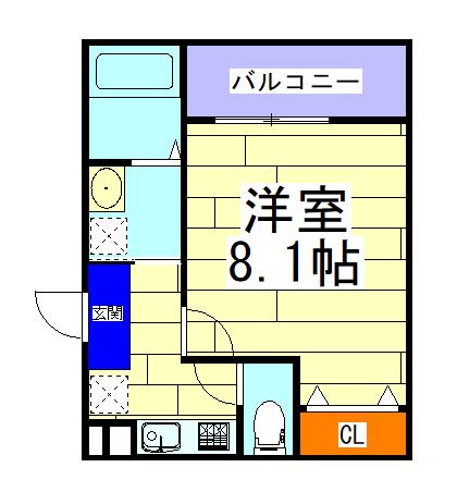 フジパレス新高II番館(1K/2階)の間取り写真