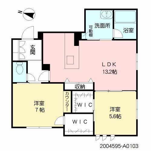 シャーメゾン沼山津(2LDK/1階)の間取り写真