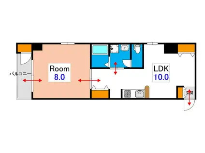 ASレジデンス厚生町(1LDK/10階)の間取り写真