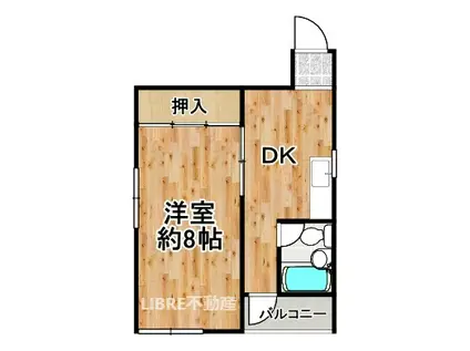 松本ハイツ(1DK/2階)の間取り写真