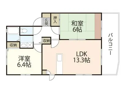 グリーンフィールドA棟(2LDK/2階)の間取り写真