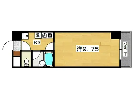 上羽ビル(1K/4階)の間取り写真