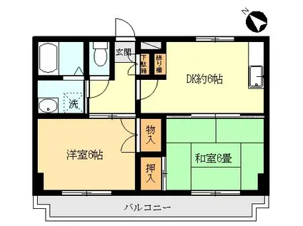 エクセル平柳(2DK/1階)の間取り写真